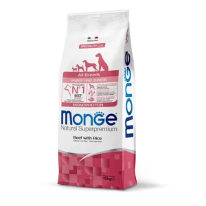 Monge Natural Superpremium All Breeds Puppy & Junior Monoprotein Manzo con Riso 12kg